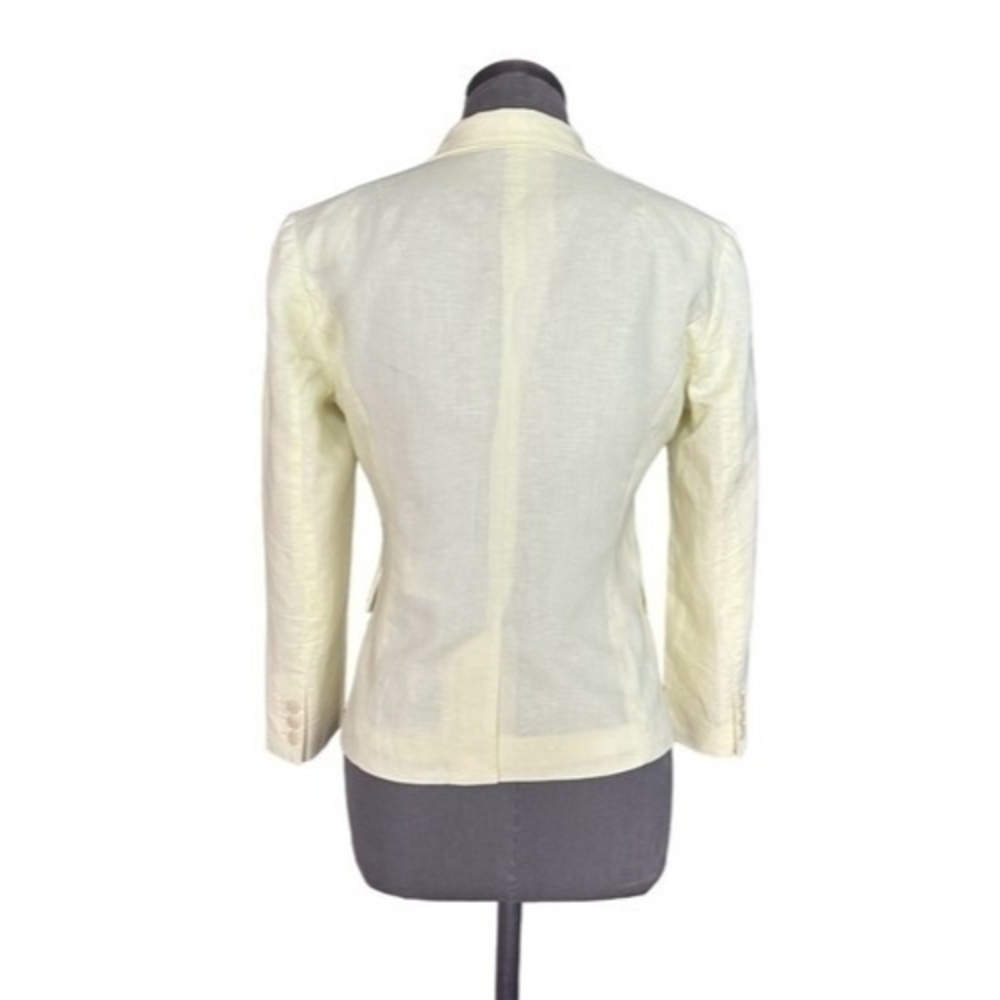 Banana Republic Yellow Linen Cotton Women's Dress Jacket Blazer 6 Excellent - Picture 6 of 9